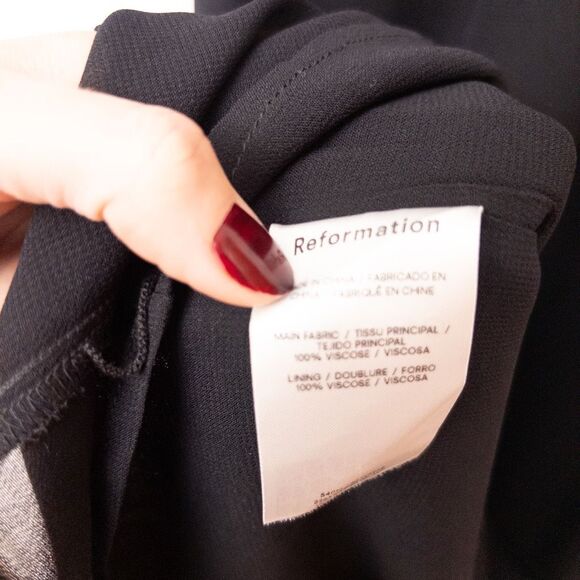 Reformation Castalia Dress Black Size 10 - Picture 6 of 9
